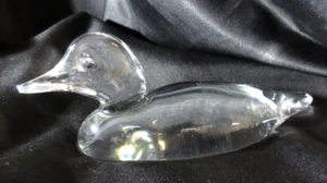 Villeroy & Boch Vintage Clear Crystal Art Glass Duck Paperweight 5.25" EUC - Picture 1 of 5