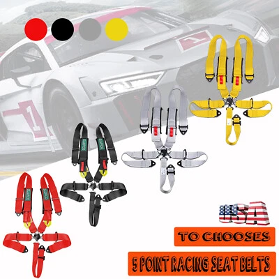 Quick Release 5 Point Harness Cam Lock Kart Racing Safety Belt Car ATV Universal - Image 1 of 4