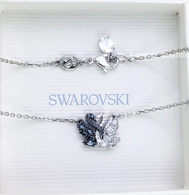 NEW 100% Authentic SWAROVSKI Rhodium Black White Swan Pendant Necklace 5705721 - Image 1 of 4