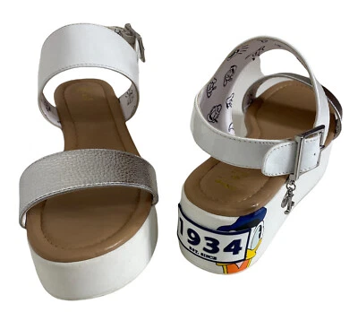 Disney Donald Duck Sandals Platform Slingback Call It Spring Silver Womens 10 - Image 1 of 4