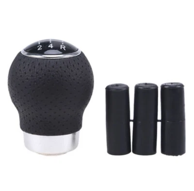 Accessory Aluminum Car Manual 5 Speed Gear Shift Knob Shifter Round Ball Leather - Image 1 of 4