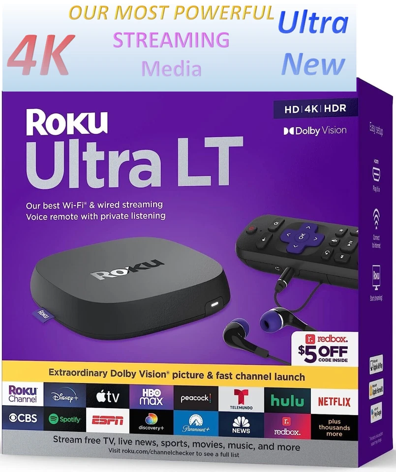 Newest Roku Ultra LT HD/4K/HDR Dolby Vision 4-Core Streaming Media Player Latest - Image 1 of 4