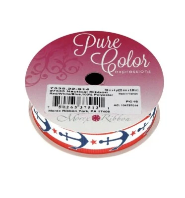 "Cinta Morex anclajes náuticos color puro grosgrain 7/8"" x 4 yardas nueva" Foto 1 de 2