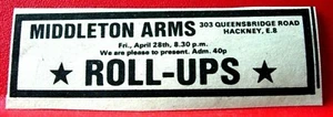 The Roll-Ups London Gig Vintage ORIG 1978 Press/Magazine ADVERT 3.5"x 1"Powerpop - Imagen 1 de 3