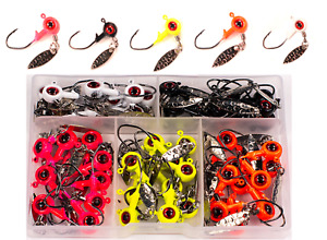 50 PC Underspin Crappie Jig Heads - Multiple Size/Color Options - Ice Fishing
