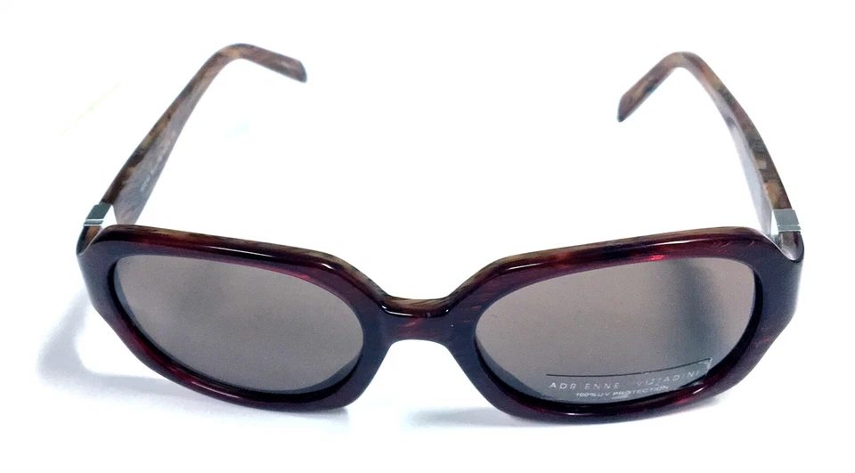 Gafas de sol Adrienne Vittadini 50255 135 rojo oscuro marco redondo lentes marrones Foto 1 de 1