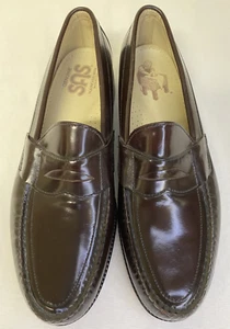 Penny Loafer Classics Burgundy Brown Handsewn LEATHER SAS Men’s SIZE 10 1/2 - Picture 1 of 8