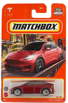 Matchbox 2022 MBX Team Tesla 18/100 Red Tesla Model Y Adventures World Tour - Image 1 of 4