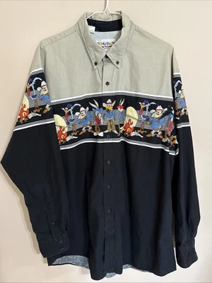 Camisa De Colección Looney Tunes Western Abotonada Warner Bros XXL Karman Años 90’s Foto 1 de 4