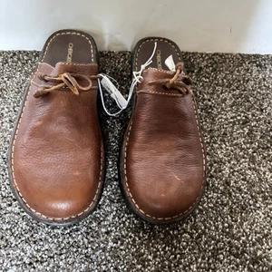 NWT Cherokee Size 7.5 Brown Bela Slip-on Pebbled Leather Mule Shoes - Picture 1 of 5