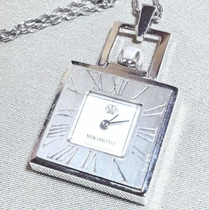 MIKIMOTO Necklace Pendant Watch Akoya White Pearl Silver Signed Rare Japan - Picture 1 of 11