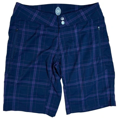 Pantalones Cortos de Ciclismo Club Ride Ventura Para Mujer Secado Rápido Azul Marino A Cuadros Rendimiento Talla M Foto 1 de 4