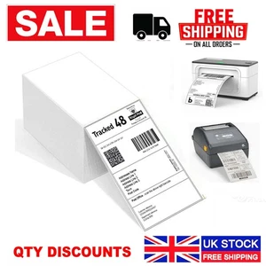 DIRECT THERMAL ADDRESS LABELS FANFOLD FOR SHIPPING 4X6 4X8 ROYAL MAIL EVRI DPD - Picture 1 of 28