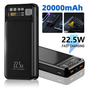 New 22.5W Super Fast Charging Power Bank with 20000mAh Large Capacity 4 Ports AU - Picture 1 of 13