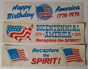 Lote de pegatinas parachoques vintage 1976 Bicentenario Feliz Cumpleaños América - Imagen 1 de 2