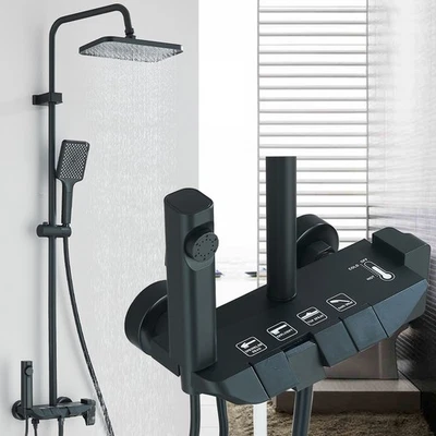 ROZIN Edelstahl Duschset Duscharmatur Handbrause Duschsystem Regendusche Mischbatterie