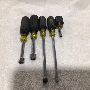 Klein Nut Driver Set 1/2, 7/16, 1/4, 5/16, 3/16, Hand Tools Magnetic Standard - Picture 1 of 3