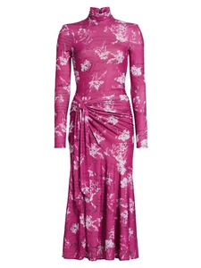 NEW Cinq a Sept Womens Johnson Warm Carnation Long Sleeve Midi Dress Size 10 NWT - Bild 1 von 4