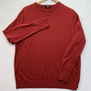 Uniqlo Pure Wool Sweater Women’s  XXL Ruby Red Pullover Knit Jumper Crew Neck - Picture 1 of 10