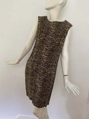Vintage 90s Handmade Leopard Wiggle Dress Cheetah Animal Print Punk Rock Sheath - Image 1 of 4