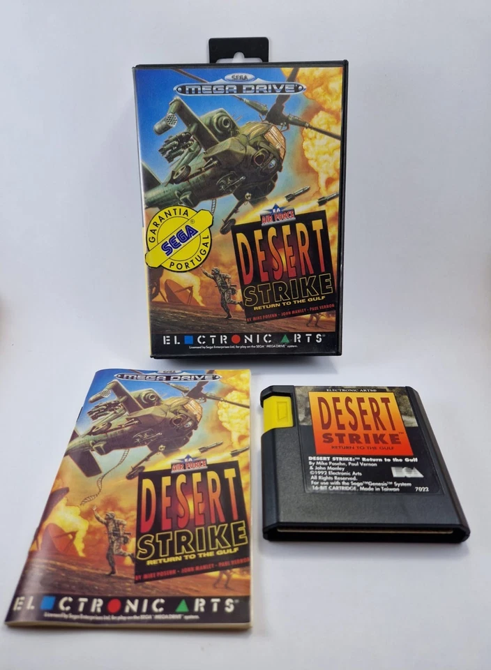 Desert Strike Sega Mega Drive 1992 CIB – Rare Portuguese Manual Ecofilmes - Image 1 of 4