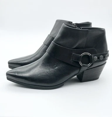 Nuevo botín para mujer PAUL GREEN UK 4.5 US 7 cuero negro hebilla con cremallera 2” botín Foto 1 de 4