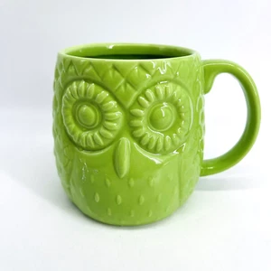 HOME ESSENTIALS TAZZA CAFFÈ GUFO CERAMICA VERDE-UCCELLINO-CERAMICA/CASA/SCRIVANIA/UFFICIO - Foto 1 di 9