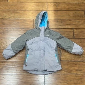 Gerry Kids Jacket Size S 7/8 Youth Winter Coat Aqua Gray 3 In 1 Pockets Hood - Picture 1 of 10