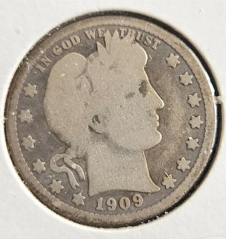 1909-O New Orleans Mint Silver Barber Quarter BETTER DATE/MINT Cover