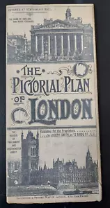 Pre-1900 Charles Baker Pictorial Plan Map of London Chromolitho Nice Condition - Picture 1 of 11