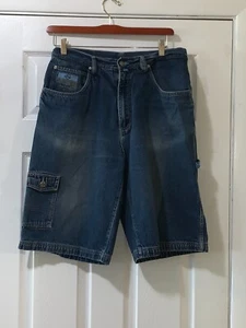 Y2K SCHOOL OF HARD KNOCKS MENS SIZE 34 BLUE JEAN SHORTS - Bild 1 von 5