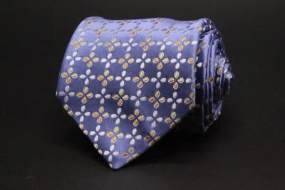 Corbata de seda John W Nordstrom. Azul con floral amarillo y naranja. Foto 1 de 4