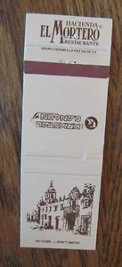 CANCUN, MEXICO MATCHBOOK MATCHCOVER: HACIENDA EL MORTERO RESTAURANT -F - Picture 1 of 1