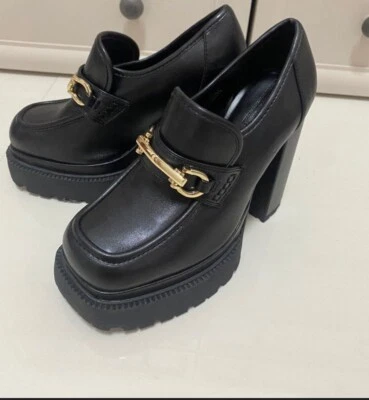 Novo Mocassim Feminino Forever 21 Plataforma Couro Preto Tamanho 8.5 - Imagem 1 de 4