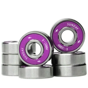 Sunday Abec 5 Purple Skateboard Bearings - Picture 1 of 1