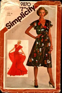 VTG Simplicity 9870 Size Misses' Pullover Lined Dress in 2 Lengths Pattern Uncut - Picture 1 of 2