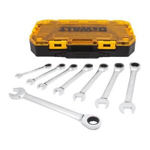 DEWALT Combination Wrench Set Ratcheting SAE Standard Hand Tool (8-Piece)