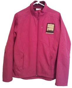 Double Diamond Pink Softshell Jacket Coat Womens Size L Wind & Water Resistant - Picture 1 of 17