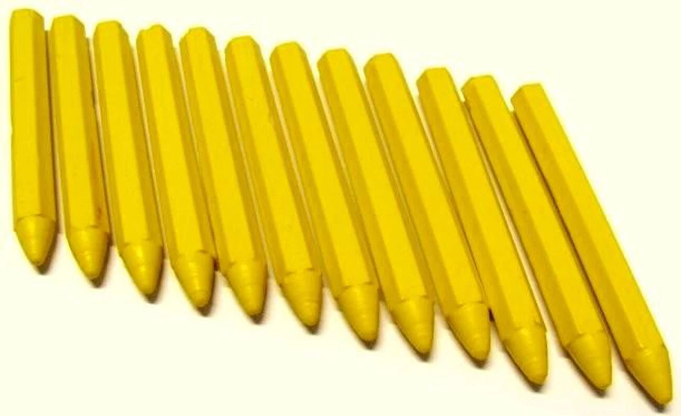 MYMAW 12 x Signierkreide gelb Baukreide Markierkreide Kreide Forstkreide Forst günstig