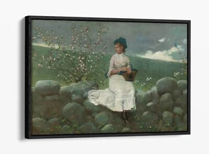 WINSLOW HOMER, PEACH BLOSSOMS -FLOAT EFFECT CANVAS WALL ART PRINT - Picture 1 of 12