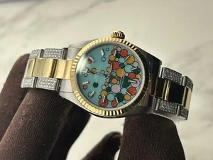 Rolex Oyster Perpetual 31mm Custom Celebration Dial, Aftermarket Diamond Band - Picture 1 of 7