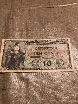 10 Cents Military Payment Certificate Series 481 - Image 1 of 4