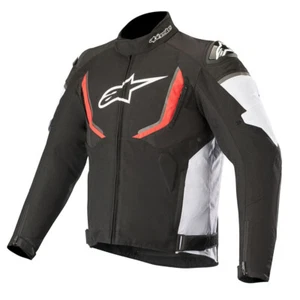 ALPINESTARS T-GP R V2 MENS TEXTILE WATERPROOF MOTORCYCLE JACKET BLACK WHITE RED - Picture 1 of 3