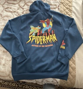 Marvel Comics Spiderman Hoodie Sweatshirt Blue Adult XL Brand New With Tags ๐ - Picture 1 of 5
