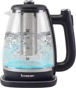 P101BOL200 Bollitore Elettrico in Vetro 1,8 L, Teiera Elettrica Con Filtro, Base - Foto 1 di 12