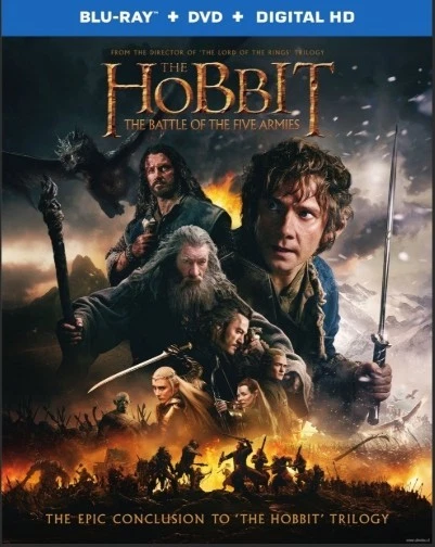 The Hobbit: The Battle of the Five Armies (Blu-ray/DVD, 2015) with Slipcover   Foto 1 de 1