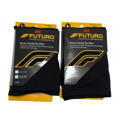 2 FUTURO Mens Compression Dress Socks Sz Large Firm Compression Level 20-30 - Image 1 of 3