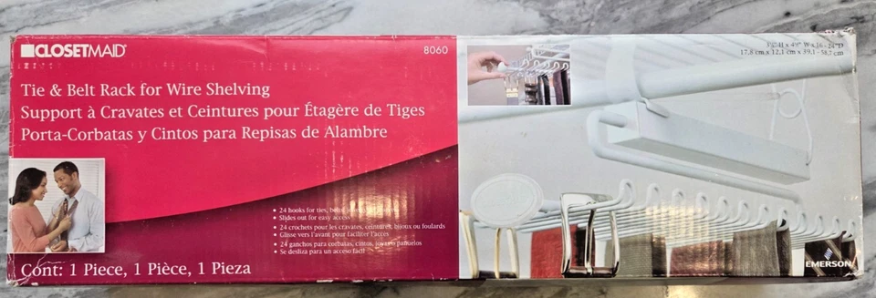 Галстук и ремень ClosetMaid для проволочных стеллажей — модель 8060 — новый в коробке — белый - Изображение 1 из 1