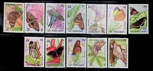 St. VINCENT Sc 1659-70 NH ISSUE OF 1992 - BUTTERFLIES - (WS25) - Picture 1 of 1