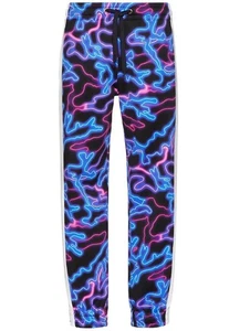 $2,495 NWT Valentino All Over Neon Camo Print Cotton Sweatpants Blue Size 2XL - Picture 1 of 8